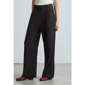 Everlane The Way-High Drape Pant Black Wide Leg Trousers Women’s Size 14S